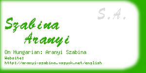 szabina aranyi business card